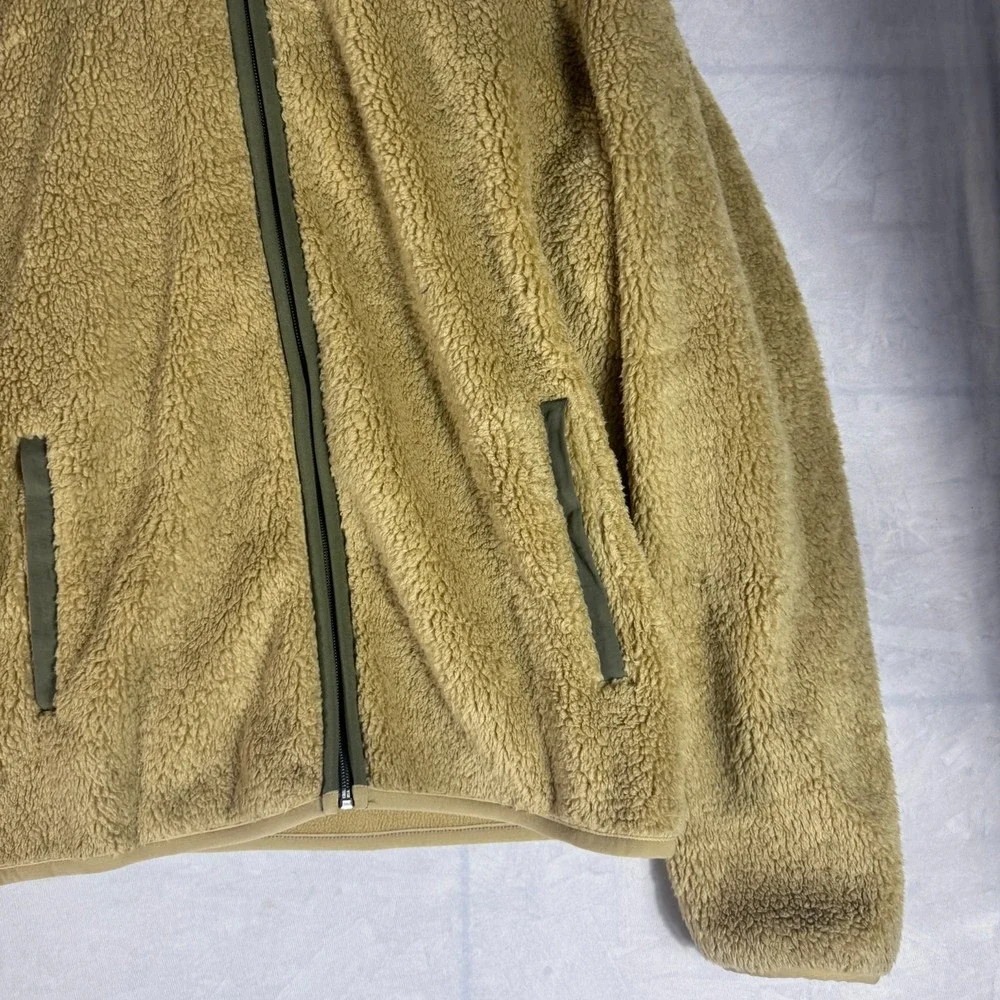 NWT‎ True Religion Mens Hoodie Tan Sherpa Fleece Hooded Full Zip Long Sleeve L